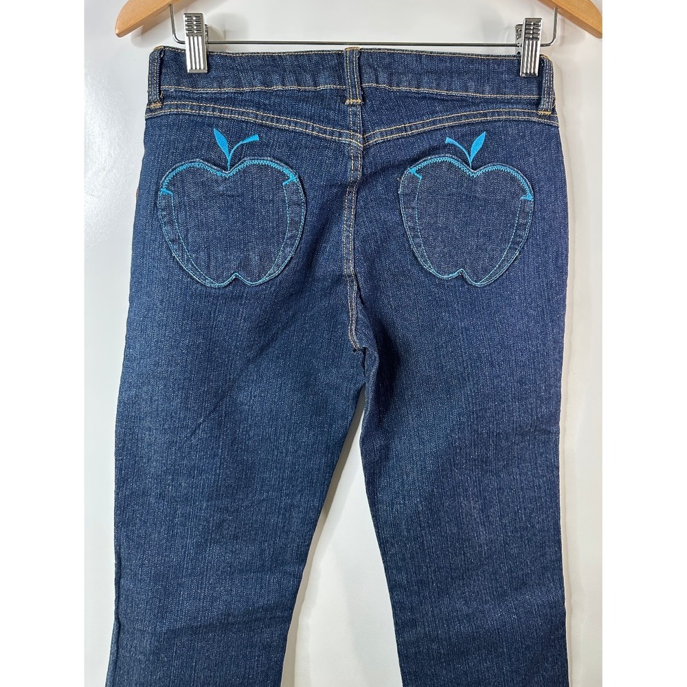 NWT Apple Bottoms Jeans Size 5/6 Low 27" Waist Dark Wash Y2K Apple Pocket Denim - Picture 9 of 13